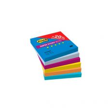 Самоклеящийся блок 3M Super Sticky 654-6SSBP Воздух Плюс 76х76 мм 540 л. 6 цв.